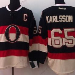 Ottawa Senators #65 Erik Karlsson Musta Vieras Paita – Miesten