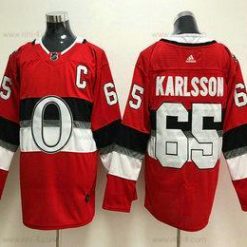 Ottawa Senators #65 Erik Karlsson Punainen With C Patch 2018 Talvi Klassinen Ommeltu NHL Jääkiekko Paita – Miesten