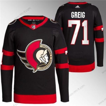 Ottawa Senators #71 Ridly Greig Musta Premier Breakaway Ommeltu Paita – Miesten