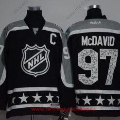 Pacific Division Edmonton Oilers #97 Connor Mcdavid Reebok Musta 2017 NHL All-Star Ommeltu Jääkiekko Paita – Miesten