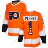 Philadelphia Flyers #1 Bernie Parent Oranssi Kotiottelu Aito USA Flag Ommeltu NHL Paita – Nuoret