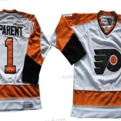 Philadelphia Flyers #1 Bernie Parent Valkoinen Retro CCM Paita – Miesten