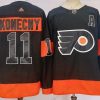 Philadelphia Flyers #11 Travis Konecny Musta Vaihtopaita Aito Paita – Miesten