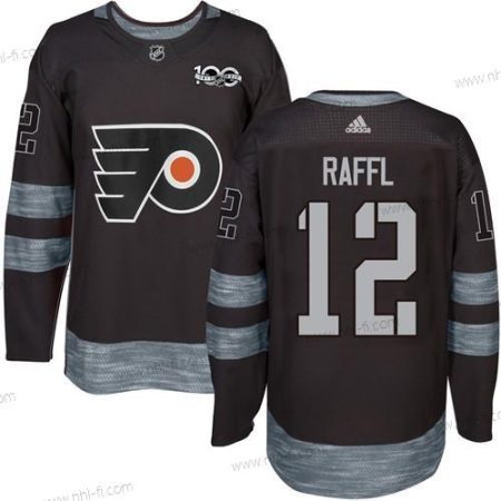 Philadelphia Flyers #12 Michael Raffl Musta 1917-2017 100th Vuosipäivä Ommeltu NHL Paita – Miesten