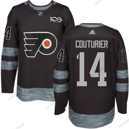 Philadelphia Flyers #14 Sean Couturier Musta 1917-2017 100th Vuosipäivä Ommeltu NHL Paita – Miesten