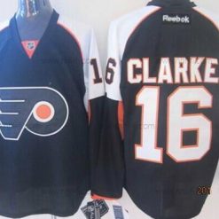 Philadelphia Flyers #16 Bobby Clarke Musta Paita – Miesten