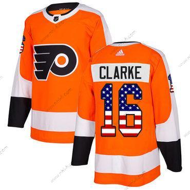 Philadelphia Flyers #16 Bobby Clarke Oranssi Kotiottelu Aito USA Flag Ommeltu NHL Paita – Nuoret