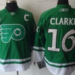 Philadelphia Flyers #16 Bobby Clarke St. Patrick’S Day Vihreä Paita – Miesten