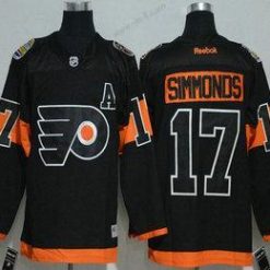 Philadelphia Flyers #17 Wayne Simmonds Musta 2017 Stadium Series Ommeltu NHL Reebok Jääkiekko Paita – Miesten