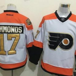 Philadelphia Flyers #17 Wayne Simmonds Valkoinen 50Th Vuosipäivä Kulta Ommeltu NHL Reebok Jääkiekko Paita – Miesten