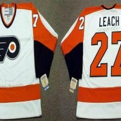 Philadelphia Flyers #27 Reggie Leach 1974 CCM Vintage Oranssi Valkoinen Musta Kotiottelu NHL Paita – Miesten