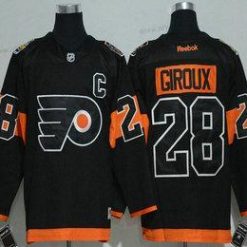 Philadelphia Flyers #28 Claude Giroux Musta 2017 Stadium Series Ommeltu NHL Reebok Jääkiekko Paita – Miesten