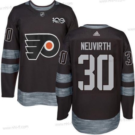 Philadelphia Flyers #30 Michal Neuvirth Musta 1917-2017 100th Vuosipäivä Ommeltu NHL Paita – Miesten