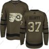 Philadelphia Flyers #37 Brian Elliott Vihreä Salute to Service Ommeltu NHL Paita – Nuoret