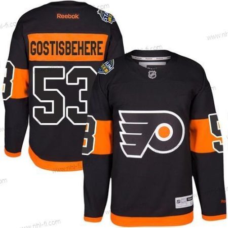 Philadelphia Flyers #53 Shayne Gostisbehere Musta 2017 Stadium Series Ommeltu NHL Paita – Nuoret