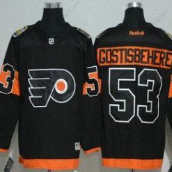 Philadelphia Flyers #53 Shayne Gostisbehere Musta 2017 Stadium Series Ommeltu NHL Reebok Jääkiekko Paita – Miesten