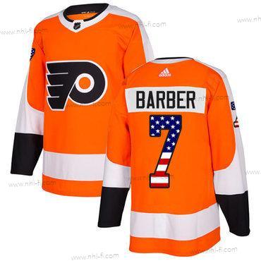 Philadelphia Flyers #7 Bill Barber Oranssi Kotiottelu Aito USA Flag Ommeltu NHL Paita – Nuoret