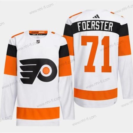 Philadelphia Flyers #71 Tyson Foerster Valkoinen 2024 Stadium Series Ommeltu Paita – Miesten