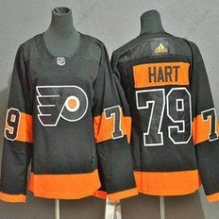 Philadelphia Flyers #79 Carter Hart Musta Ommeltu NHL Paita – Nuoret