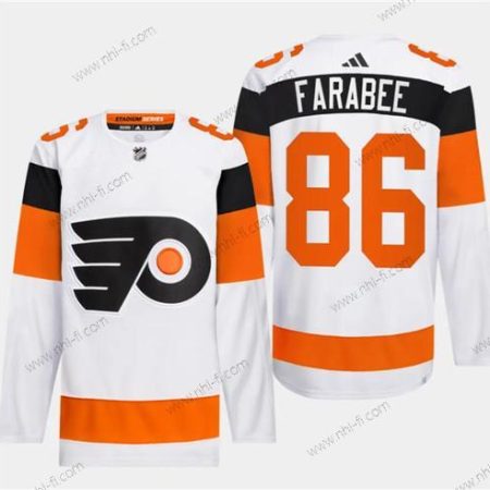 Philadelphia Flyers #86 Joel Farabee Valkoinen 2024 Stadium Series Ommeltu Paita – Miesten