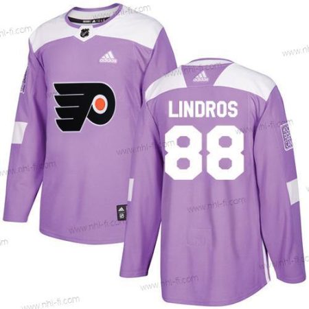 Philadelphia Flyers #88 Eric Lindros Violetti Aito Taistelee syöpää vastaan Ommeltu NHL Paita – Nuoret