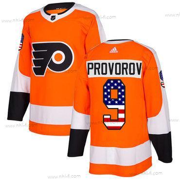 Philadelphia Flyers #9 Ivan Provorov Oranssi Kotiottelu Aito USA Flag Ommeltu NHL Paita – Nuoret