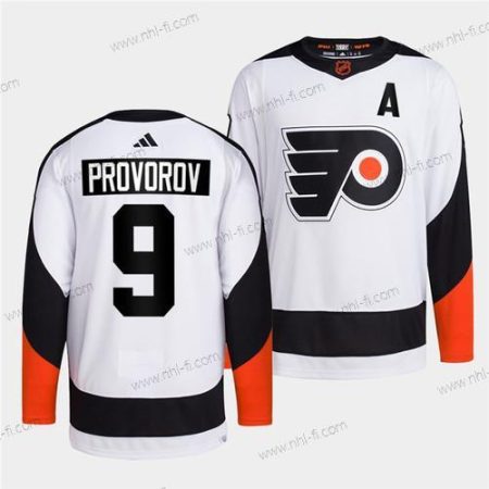 Philadelphia Flyers #9 Ivan Provorov Valkoinen 2022 Käänteinen Retro Ommeltu Paita – Miesten