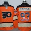 Philadelphia Flyers #93 Jakub Voracek Reebok Oranssi Vaihtopaita NHL USA Flag Paita – Miesten