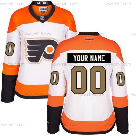 Philadelphia Flyers Räätälöidyt Valkoinen Vieras 50Th Kulta Ommeltu NHL Reebok Jääkiekko Paita – Naisten