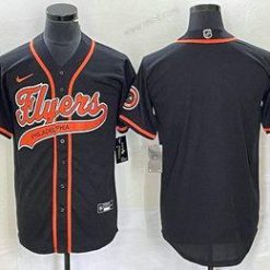 Philadelphia Flyers Tyhjä Musta Cool Base Ommeltu Baseball Paita – Miesten