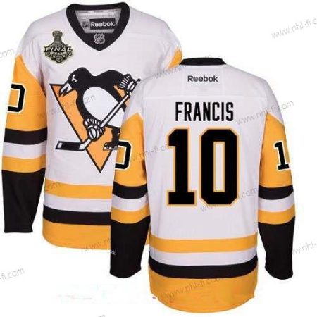 Pittsburgh Penguins #10 Ron Francis Valkoinen Vieras 2017 Stanley Cup Finals Patch Ommeltu NHL Reebok Jääkiekko Paita – Miesten