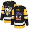 Pittsburgh Penguins #17 Bryan Rust Musta Kotiottelu Aito USA Flag Ommeltu NHL Paita – Nuoret