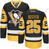 Pittsburgh Penguins #25 Tom Sestito Musta Vieras Ommeltu NHL Reebok Jääkiekko Paita – Miesten