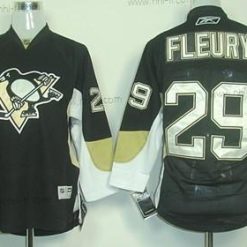 Pittsburgh Penguins #29 Marc-Andre Fleury Musta Paita – Lasten