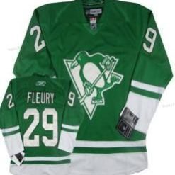 Pittsburgh Penguins #29 Marc-Andre Fleury St. Patrick’S Day Vihreä Paita – Miesten