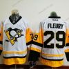 Pittsburgh Penguins #29 Marc-Andre Fleury Valkoinen 2016-17 Kotiottelu Ommeltu NHL Retro Jääkiekko Paita – Miesten