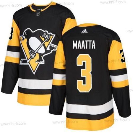 Pittsburgh Penguins #3 Olli Maatta Musta Kotiottelu Aito Ommeltu NHL Paita – Nuoret