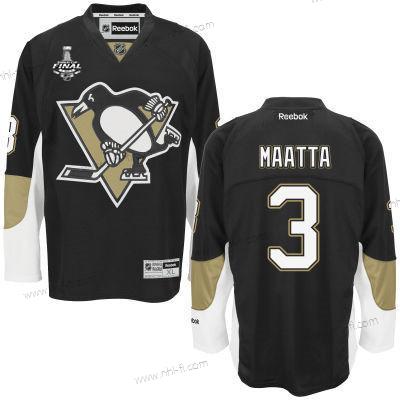 Pittsburgh Penguins #3 Olli Maatta Musta Maajoukkue Color 2017 Stanley Cup NHL Finals Patch Paita – Miesten