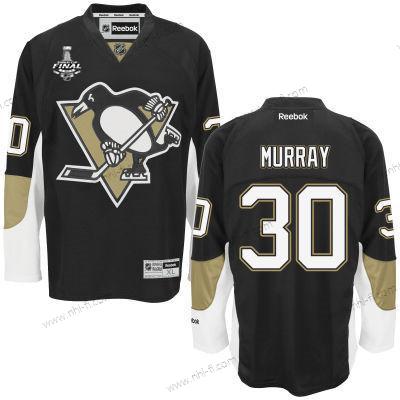 Pittsburgh Penguins #30 Matt Murray Musta Maajoukkue Color 2017 Stanley Cup NHL Finals Patch Paita – Miesten