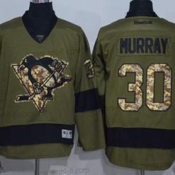 Pittsburgh Penguins #30 Matt Murray Vihreä Salute to Service Ommeltu NHL Reebok Jääkiekko Paita – Miesten