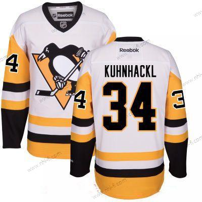 Pittsburgh Penguins #34 Tom Kuhnhackl Valkoinen Vieras Ommeltu NHL Reebok Jääkiekko Paita – Miesten