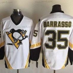 Pittsburgh Penguins #35 Tom Barrasso 2002-03 Valkoinen CCM Vintage Paita – Miesten