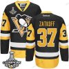 Pittsburgh Penguins #37 Jeff Zatkoff Musta Vieras Paita 2017 Stanley Cup Champions Patch – Miesten