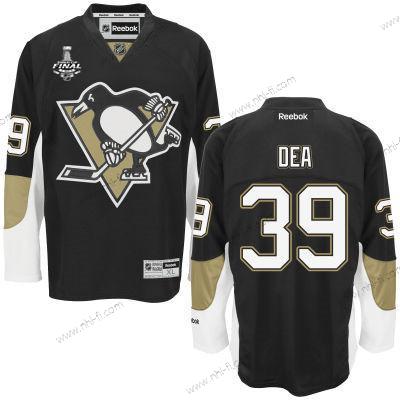 Pittsburgh Penguins #39 Jean-Sebastien Dea Musta Maajoukkue Color 2017 Stanley Cup NHL Finals Patch Paita – Miesten