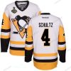 Pittsburgh Penguins #4 Justin Schultz Valkoinen Vieras 2017 Stanley Cup Finals Patch Ommeltu NHL Reebok Jääkiekko Paita – Miesten