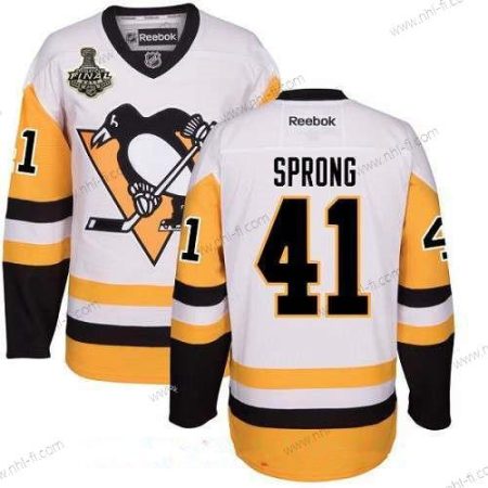 Pittsburgh Penguins #41 Daniel Sprong Valkoinen Vieras 2017 Stanley Cup Finals Patch Ommeltu NHL Reebok Jääkiekko Paita – Miesten