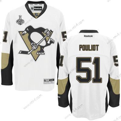 Pittsburgh Penguins #51 Derrick Pouliot Valkoinen Road 2017 Stanley Cup NHL Finals Patch Paita – Miesten