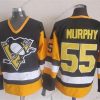 Pittsburgh Penguins #55 Larry Murphy Musta Retro CCM Paita – Miesten