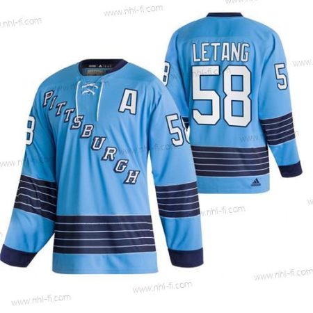 Pittsburgh Penguins #58 Kris Letang 2022 Sininen Klassinens Ommeltu Paita – Miesten