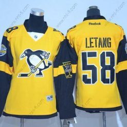 Pittsburgh Penguins #58 Kris Letang Kulta 2017 Stadium Series Ommeltu NHL Paita – Naisten